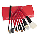 Nouvelle Brosse 9 Pcs Maquillage De La Laine Avec Mallette Libre (cinq Couleurs) (0517-060)