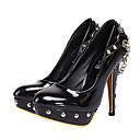 Brevet Cuir � Talons Hauts Ferm� Orteils Avec La Chaussure De Mode De La Cha�ne (0987-d4666)