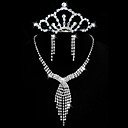 Joyas De Diamantes De Imitaci�n Hermosa Boda Nupcial Conjunto, Incluyendo Collares, Pendientes Y La Tiara (c589s)