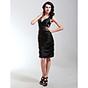 Robe Fourreau / Colonne V-cou Court / Mini En Satin Tiss�s �lastiques Cocktail Retour / (fsh0411)