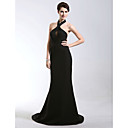 Trompette / Sir�ne Halter Tribunal Train Du Soir En Mousseline De Soie / Robe De Bal (hsx131)