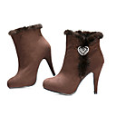 Ante Arranque Superior Tacones Altos Con Zapatos De Moda La Imitaci�n De Lana (0987-x3598)
