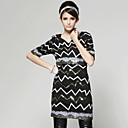 Sequins Manches Demi-tour D�collet� Robe En Tricot / Robe Des Femmes (noir) (ff-a-ba0996020)