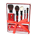 5 Nouveau Pinceau De Maquillage Pcs Laine Avec Mallette Rouge Frais (0517-064)