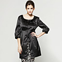 Demi-manches Perles Rondes Trench D�collet� / V�tements De Dessus Pour Femmes (ff-c-bl0736508)