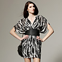 Mod�les Animaux Avec Blet Robe Manches Courtes D�collet� V / Robes De Femmes (ff-d-bl0736005)