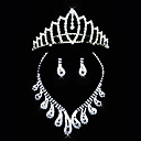 Claro Cristales Joyer�a De La Boda Nupcial Conjunto (l20112601091   B515s), Incluyendo Collares, Aretes Y Diadema