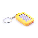 3 Led Blanco Luz Solar Llavero Linterna Auto-alimentado Recarga De Color Amarillo