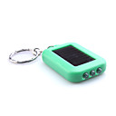 3 Led Blanco Luz Solar Llavero Linterna Auto-alimentado Recarga De Color Verde