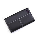 Wallet PU Leather Case for iPhone 4 (Black/Purple)