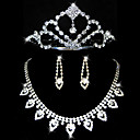 Joyas De Diamantes De Imitaci�n Hermosa Boda Nupcial Conjunto, Incluyendo Collares, Pendientes Y La Tiara (c2010040609s)