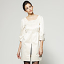 Mangas De Cuentas Redondeo Gabardina Escote / Ropa Exterior Femenina (ff-c-bl0736508)