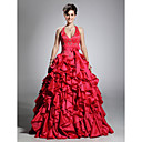 Robe Dos Nu En Boule-parole Longueur Prom Robe De Taffetas (fsm0473)