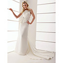 Gaine / Colonne Bretelles Tribunal Train Satin Robe De Mari�e (wsm04581)