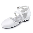 Satin Sup�rieure Plate Ferm� Orteils Avec Des Filles De Fleurs En Strass / Chaussures De Mariage (0629-fg001)