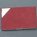 Cuir Rouge Couverte Bross� Cas M�tallique De La Carte Dans Un Sac De Velours Cadeau Noire (lot De 5)