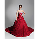 Robe De Bal Chapelle Bretelles En Taffetas Train Prom / Tenue De Soir�e (hsx228)