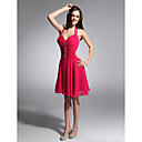 Licol Une Ligne-mousseline � Court / Mini Robe De Satin Cocktail Plus Mat (hsx748)
