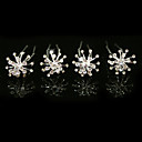 Magnifiques Broches Strass De Mari�e Mariage / Fleurs (0986-f2232s0001). 4 Pi�ces Par Lot