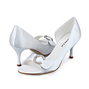 Satinado Superior Talones Mediados Abierta De Los Pies Con Zapatos De Boda De Diamante De Imitaci�n De Novia (0.796-41.537-a)