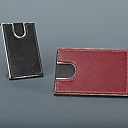 Porte-cartes En Cuir (noir Ou Rouge) Dans Un Sac En Velours Cadeau Noire (lot De 5)