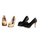 Sequin Toile Sup�rieure � Talons Hauts Ferm� Orteils Avec La Chaussure De Mode Satin Fleur (1131-511-6)