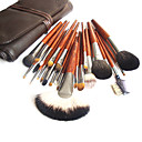 Nouveau 24 Pcs Pinceau De Maquillage Avec De La Laine Mis Gratuitement Cas Brun Fonc� (0517-006)