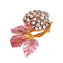 Strass Magnifique Avec Cuisson Vernis Mariage Broche Plaqu�e Mari�e / Broche (0498-xz008)