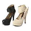 Pu Cuir � Talons Hauts Ferm� Orteils Avec Bowknot / Plate-forme De Chaussure De Mode (1131-599a)