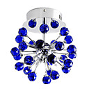 Plafond 6-lumi�re Forme Florale Cristal K9 Bleu Clair (0942-98004-c-6b)