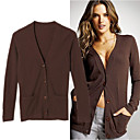 V-neck Cardigan En Cachemire Avec Poches (1005ak010-0681)