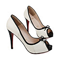 Pu Superior De Cuero Zapatos De Tac�n Peep-toes Con El Zapato De Moda Bowknot (1131-889)