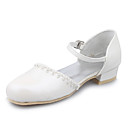 Pu Cuir Plat Ferm� Orteils Avec Des Filles De Fleurs En Strass / Chaussures De Mariage (0629-fg015)