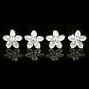 Strass Magnifique / �pingles Imitation Perles De Mariage Mari�e / Fleurs (0986-f1401). 4 Pi�ces Par Lot