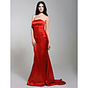 Train Trompette / Sir�ne De Balayage Bretelles Pinceau / �lastique Robe Du Soir En Satin Tiss�s (hsx914)
