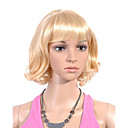Capless Hauteur Du Menton Haut Grade De Qualit� Synth�tique L�ger Perruque Blonde Cheveux Boucl�s (0463-lpp547)