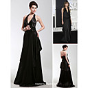 Angelina Jolie Une Ligne De Balayage Halter / Pinceau Train Satin Robe Tiss�e �lastique Soir (fsm04270)