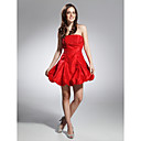 A-ligne Bretelles Court / Mini Robe De Cocktail En Taffetas (hsx881)