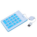 Port�tiles De 18 Teclas Del Teclado Num�rico Del Silic�n Con Cable Usb Retr�ctil