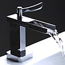 Sola Manija Ba�o De Cromo Cascada Grifo Del Fregadero 1039-mc1055