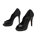 Cuero De La Pu Superior Zapatos De Tac�n Peep-toes De La Moda Del Calzado (1131-613-1)