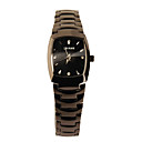 Tono Negro Redondo De Acero Inoxidable En Forma De Diamante De Cuarzo Reloj De Pulsera Para Las Mujeres