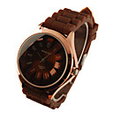 silicone groupe moderne en métal de mode composer des femmes à quartz homme Montre sport - brun silicone groupe moderne en métal de mode composer des femmes à quartz homme Montre sport - brun