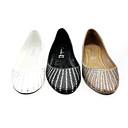 Pu Superior Plana Cerrada De Los Pies Con Zapatos De Lentejuelas Casual (0796-yh001)