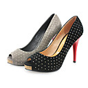 De Alta Calidad Superior De Piel De Ante Zapatos De Tac�n Peep-toes Con El Zapato Parte Puntos (0796-a1353-13)