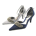 Sat�n Tacones Superior Cerrado Dedos De Los Pies Con La Boda De Diamante De Imitaci�n / Zapatos De Fiesta (0796-8532-c)