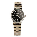 Tono Negro Redondo De Acero Inoxidable Forma De Reloj De Cuarzo Para Las Mujeres