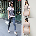 wholesale Sequins Design Reglan Short Sleeves Round Neckline Loose Longline T-shirt / Women's T-shirts (FF-C-CC1221001)