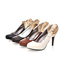 Pu De Cuero Zapatos De Tac�n Alto Cerrado Dedos De Los Pies Con Zapatos De Imitaci�n De Piel De Moda (0987-kangjq K-6)