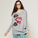 Lentejuelas Labios Palo Largo Jersey Mangas / Su�teres De Las Mujeres (ss-c-ca1268001)